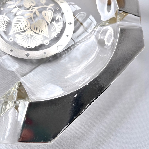 Vintage Sterling Silver 8" Cigar Georges Briard Square Glass Mid Century Ashtray - Picture 14 of 15